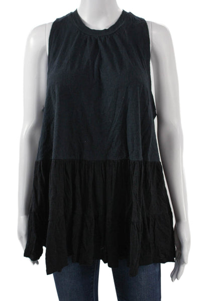 Free People Womens Bohemian Tunic Tank Black Sleeveless Crewneck Size S