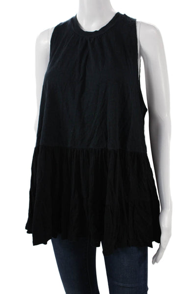 Free People Womens Bohemian Tunic Tank Black Sleeveless Crewneck Size S