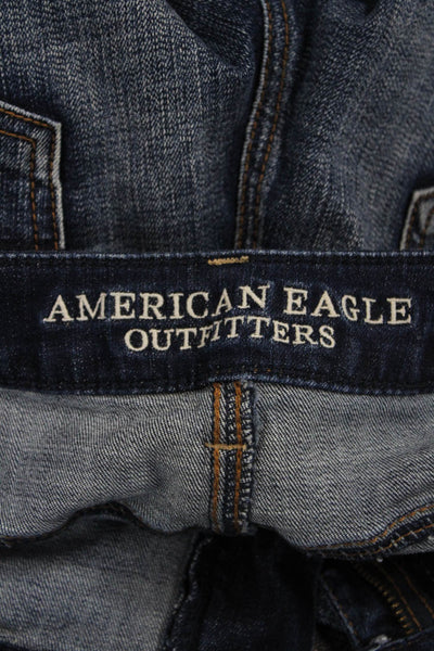 American Eagle Outfitters Women Dark Blue Ankle Jeggings Low Rise Size 10