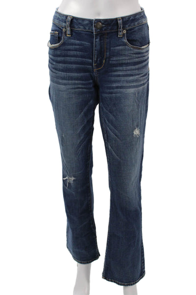 American Eagle Outfitters Women Bootcut Dark Blue Jeans Low Rise Size 10