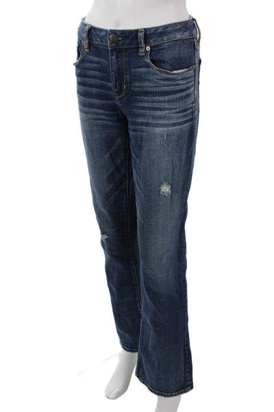 American Eagle Outfitters Women Bootcut Dark Blue Jeans Low Rise Size 10