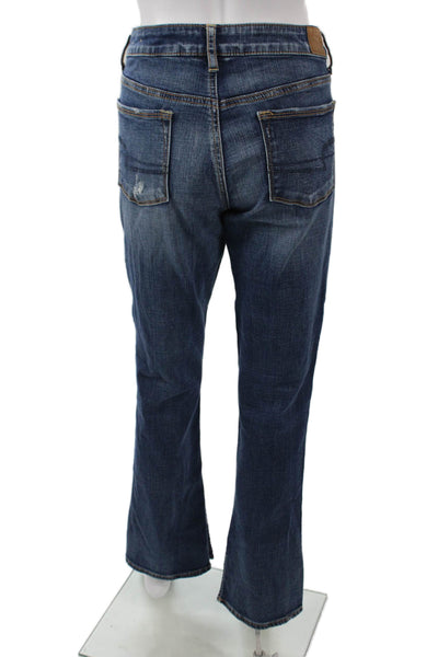 American Eagle Outfitters Women Bootcut Dark Blue Jeans Low Rise Size 10