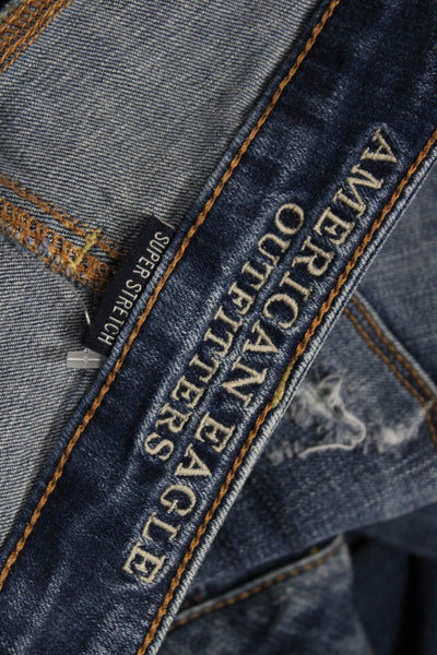 American Eagle Outfitters Women Bootcut Dark Blue Jeans Low Rise Size 10