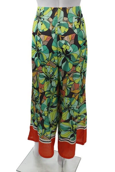 Zara Womens Floral Square Neck Sleeveless Jumpsuit Green Size L