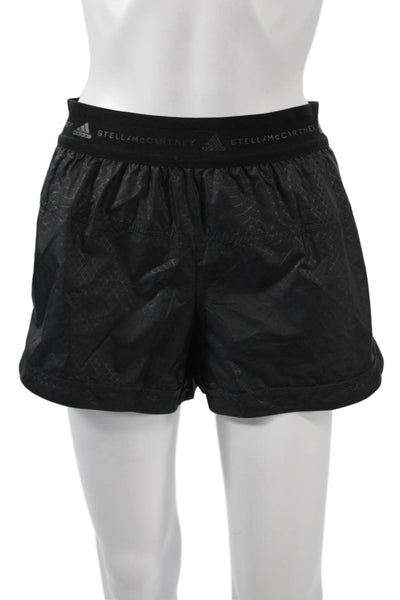 Adidas by Stella McCartney Unisex Black Recycled Polyester Shorts Size L