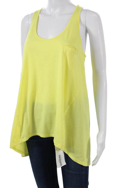 Uniqlo Women Yellow Sleeveless Tunic Tank Cotton Modal Round Neck Size M