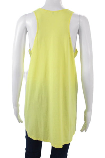 Uniqlo Women Yellow Sleeveless Tunic Tank Cotton Modal Round Neck Size M