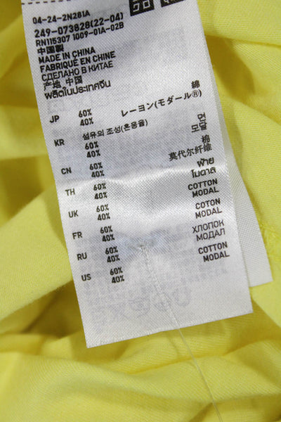 Uniqlo Women Yellow Sleeveless Tunic Tank Cotton Modal Round Neck Size M