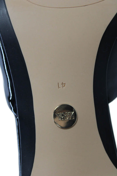 Zara Womens Patent Leather Gold Tone Ankle Strap Pumps Black Gold Size 41 11