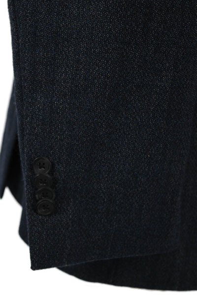 Kenneth Cole Mens Dark Blue Wool Blazer Button Long Sleeve Size 42