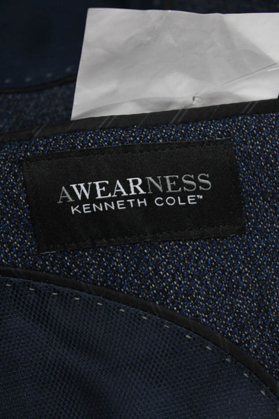 Kenneth Cole Mens Dark Blue Wool Blazer Button Long Sleeve Size 42