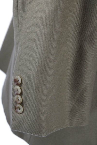 John W. Nordstrom Mens Classic Beige Wool Blazer Collared Button Size 42