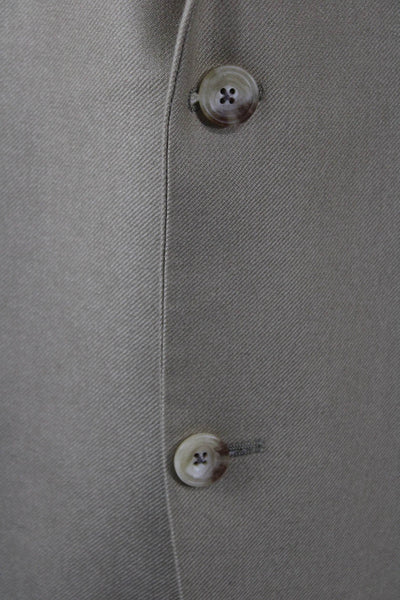 John W. Nordstrom Mens Classic Beige Wool Blazer Collared Button Size 42