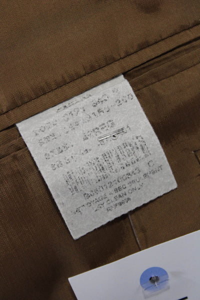 John W. Nordstrom Mens Classic Beige Wool Blazer Collared Button Size 42