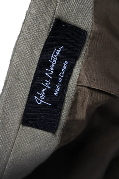 John W. Nordstrom Mens Classic Beige Wool Blazer Collared Button Size 42