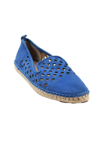 Franco Sarto Womens Leather Diamond Espadrille Flats Blue Size 7.5 Medium