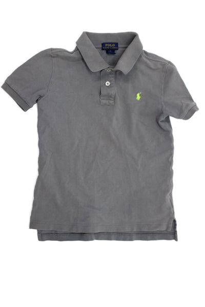 Polo Ralph Lauren Childrens Boys Short Sleeves Rugby Shirt Grey Cotton Size 7