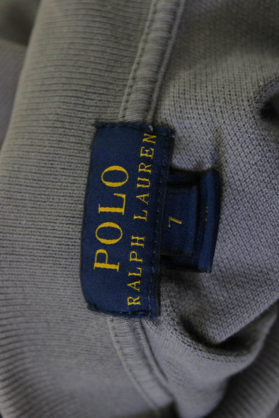 Polo Ralph Lauren Childrens Boys Short Sleeves Rugby Shirt Grey Cotton Size 7