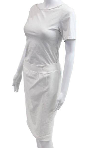 Hard Tail Womens T Shirt Dress White Knee Length Short Sleeve Size M