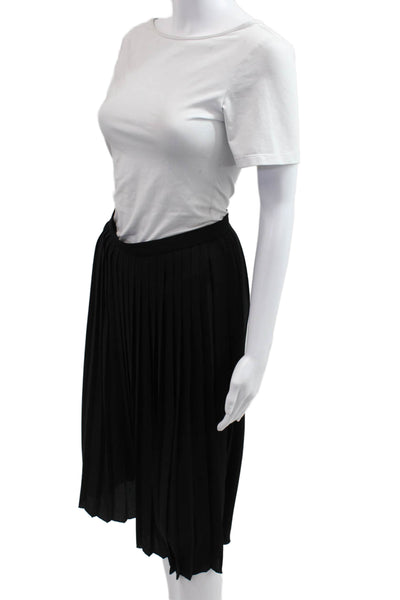J Crew Womens Pleated Black Polyester Skirt Size 00