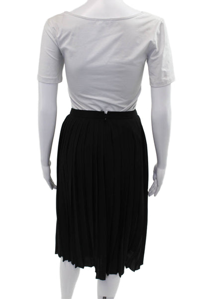 J Crew Womens Pleated Black Polyester Skirt Size 00