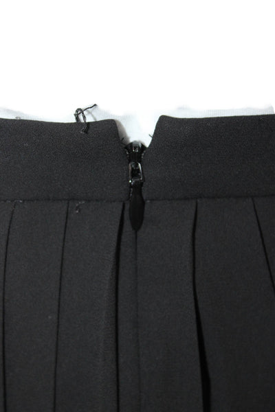 J Crew Womens Pleated Black Polyester Skirt Size 00