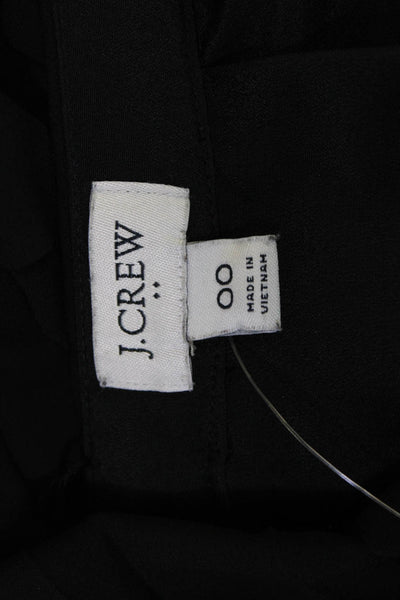 J Crew Womens Pleated Black Polyester Skirt Size 00