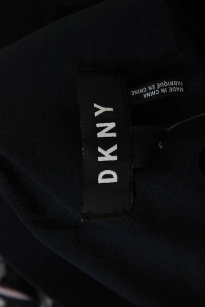 DKNY Womens Pleated Geometric Black Knee Length Polyester Skirt Size XS