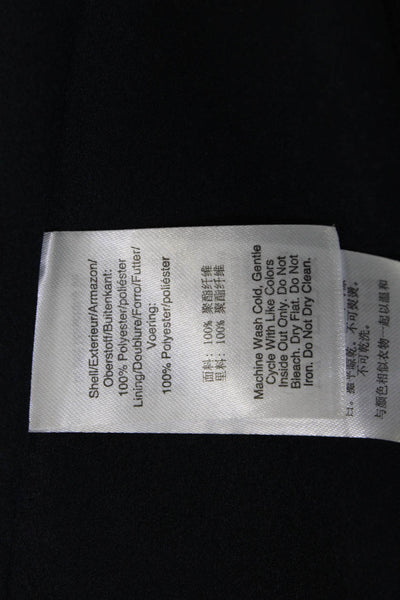 DKNY Womens Pleated Geometric Black Knee Length Polyester Skirt Size XS