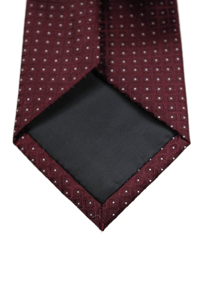 Calvin Klein Womens Spotted Geometric Print Tie Dark Red
