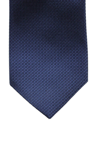 Calvin Klein Mens Monochrome Geometric Print Tie Dark Blue