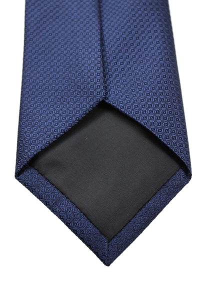 Calvin Klein Mens Monochrome Geometric Print Tie Dark Blue