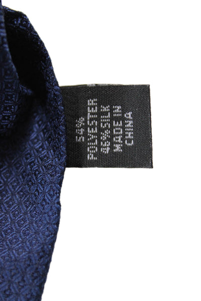 Calvin Klein Mens Monochrome Geometric Print Tie Dark Blue