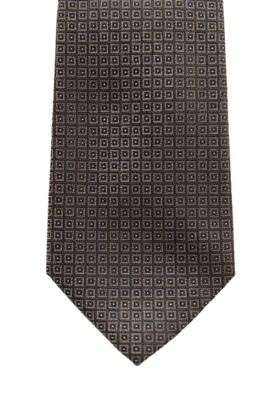 Calvin Klein Mens Geometric Print Tie Gray