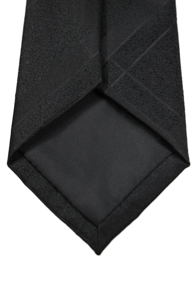 Calvin Klein Mens Silk Classic Length Tie Solid Black
