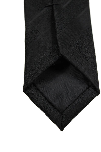 Calvin Klein Mens Silk Classic Length Tie Solid Black