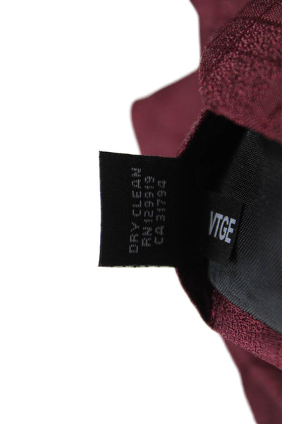 Calvin Klein Mens Satin Monochrome Plaid Detail Tie Red