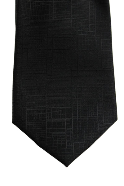 Calvin Klein Mens Satin Classic Regular Length Tie Solid Black