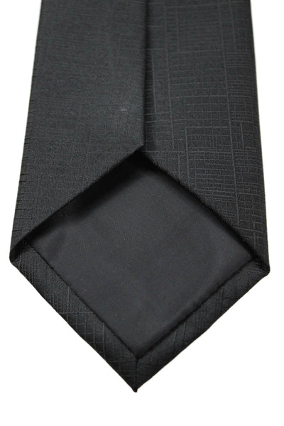 Calvin Klein Mens Satin Classic Regular Length Tie Solid Black