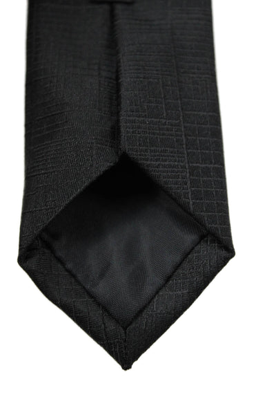 Calvin Klein Mens Satin Classic Regular Length Tie Solid Black