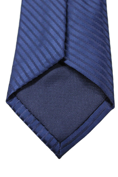 Michael Kors Mens Striped Print Tie Dark Blue