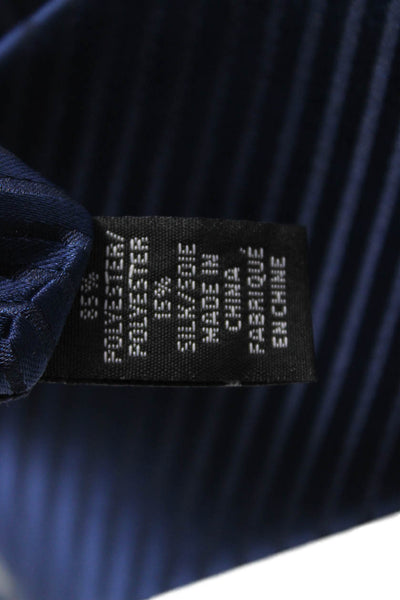 Michael Kors Mens Striped Print Tie Dark Blue