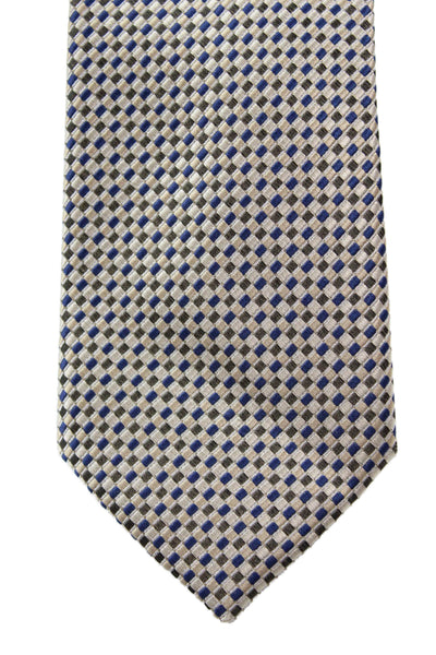 Michael Kors Mens Checkered Print Tie Beige