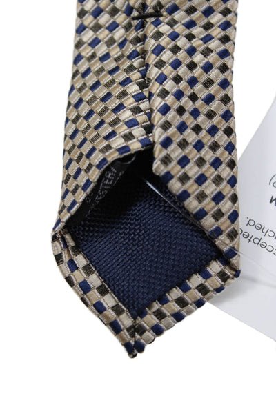 Michael Kors Mens Checkered Print Tie Beige