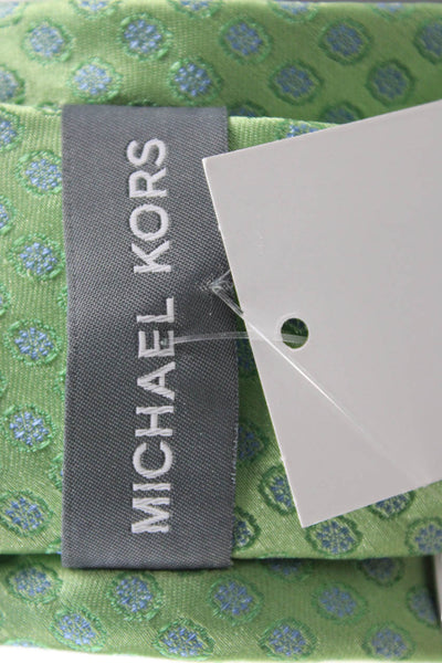 Michael Kors Mens Satin Spotted Print Tie Light Green