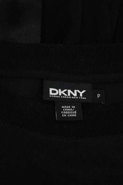DKNY Womens Tunic Black Crew Neck Short Sleeve Size 0P