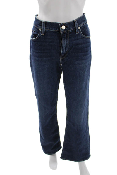 Hudson Womens Dark Blue Bootcut Jeans Button Mid Rise Size 31