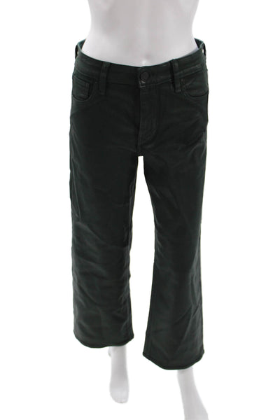Hudson Women Designer Cropped Pants Black Button Size 27