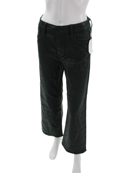 Hudson Women Designer Cropped Pants Black Button Size 27