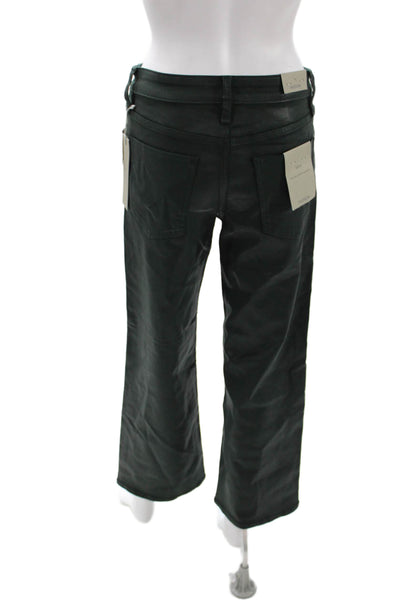 Hudson Women Designer Cropped Pants Black Button Size 27